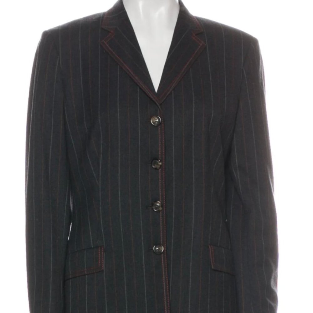 Piazza Sempione Striped Blazer, Size M, images are of the actual item for sale.